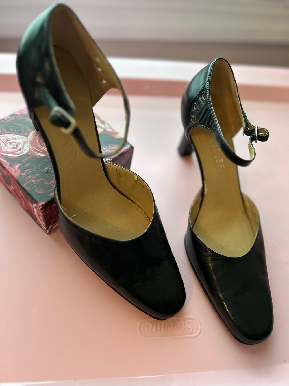 Aerosoles Women’s Black Mary Jane Heels with Ankle Strap Sz 7